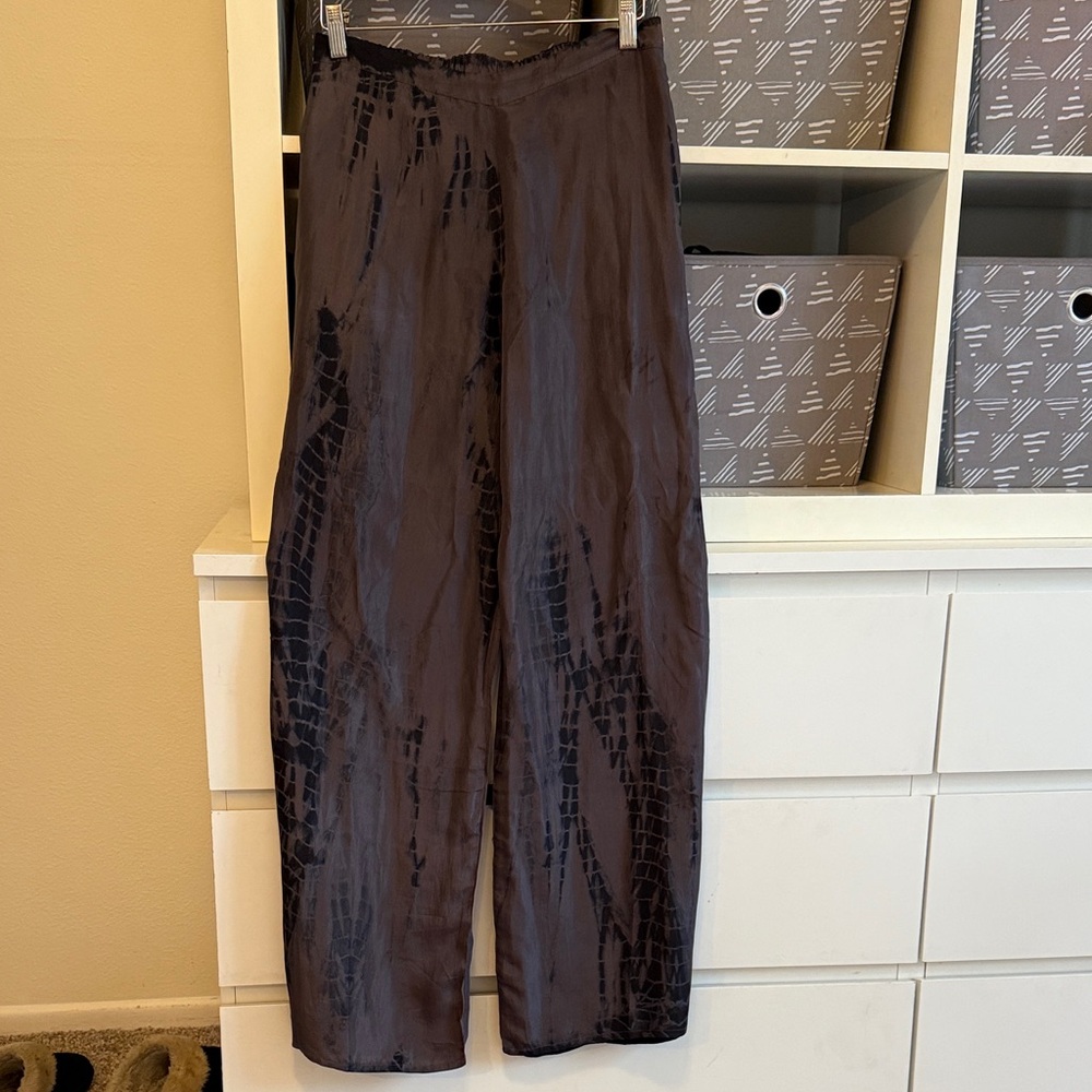 Wide Leg Black silk Pants